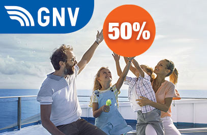50% di sconto sulle partenze di ritorno di GNV in Marocco! 50% di sconto sulle partenze di ritorno di GNV in Marocco!